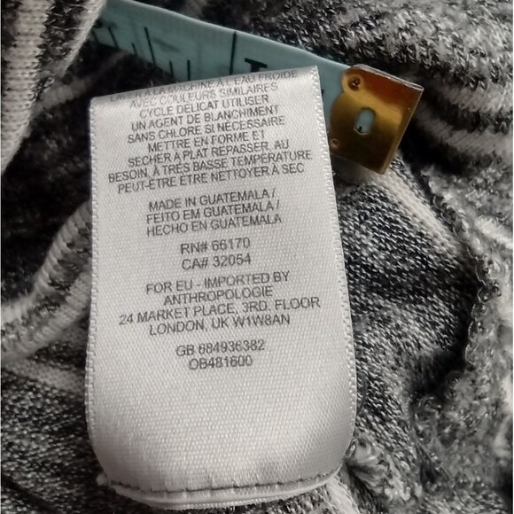 Anthropologie Postmark Mila Grey Striped Oversized Top Size Medium Gray Boxy - Picture 8 of 10